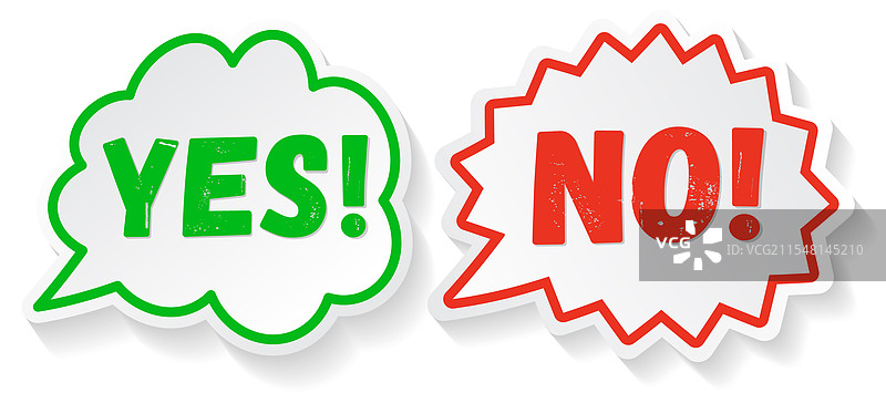 是与否的对话气泡，波普艺术风格图片素材