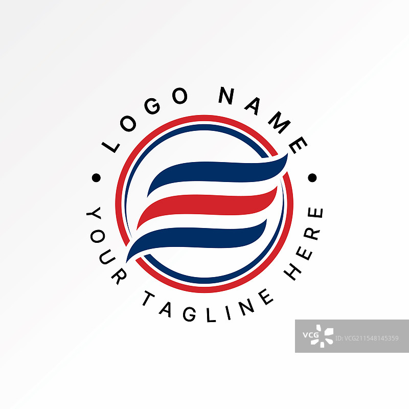 三个波浪形的初始字母E字体圆形连接图片素材