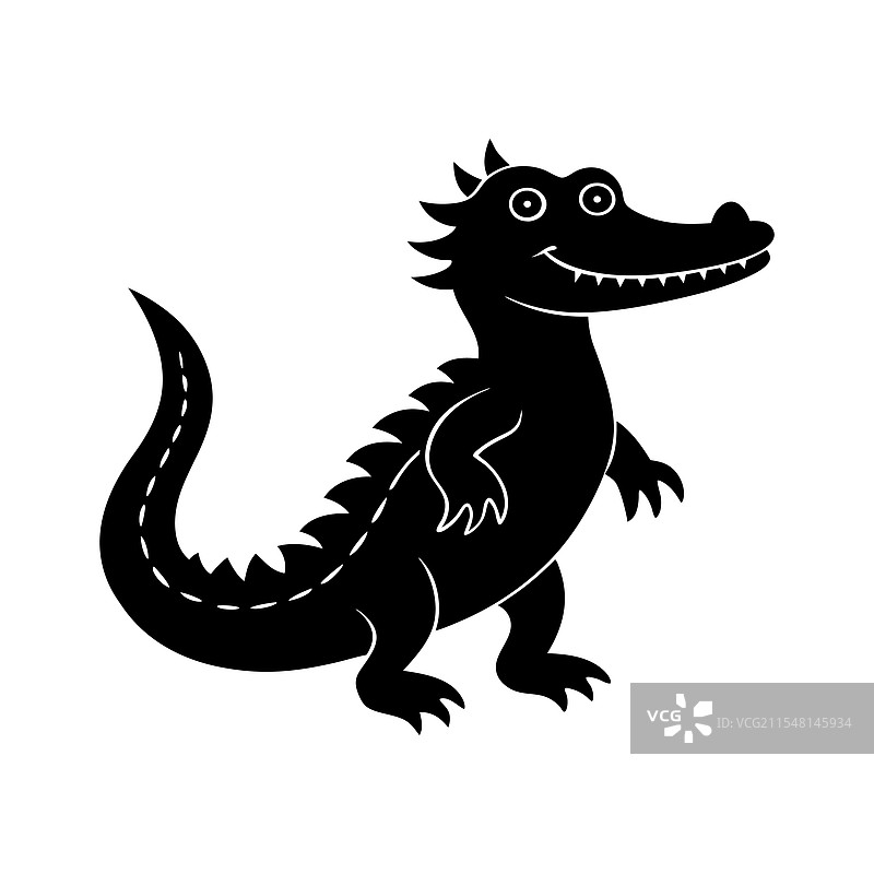 鳄鱼剪影图片素材