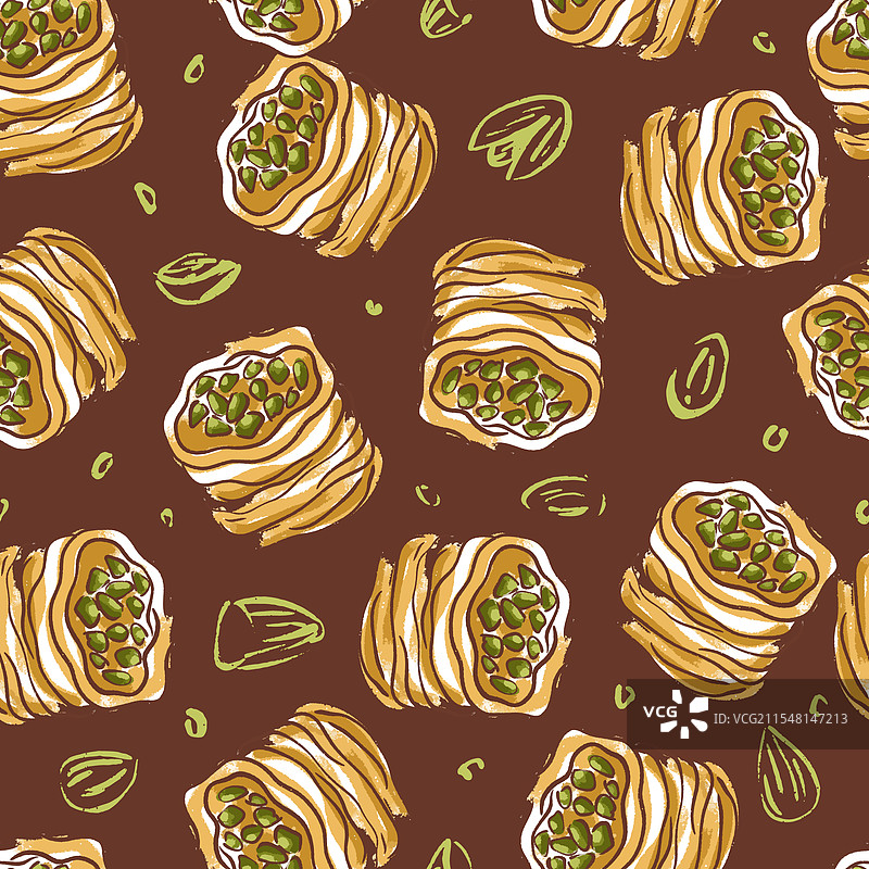 阿拉伯鸟巢无缝图案图片素材