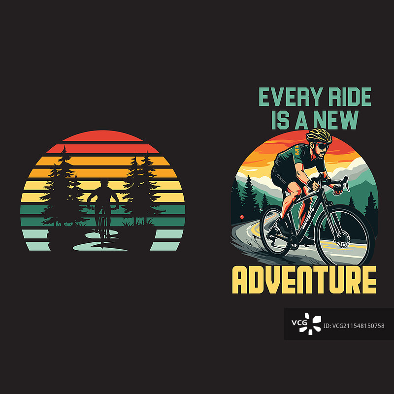为骑行爱好者设计的激励图形图片素材