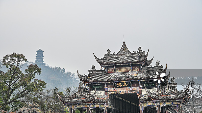 都江堰南桥图片素材