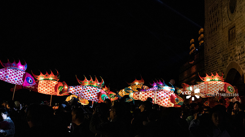 古城鱼灯图片素材