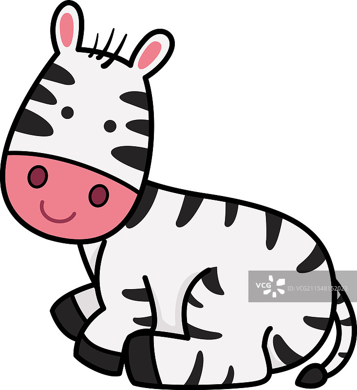 可爱的卡通斑马角色图片素材