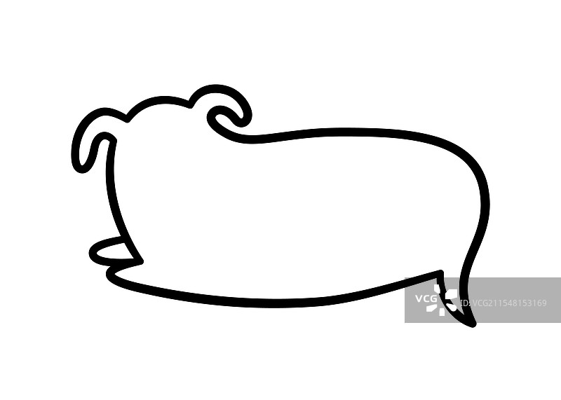 可爱的狗狗宠物，空白对话框，带尾巴的框架图片素材