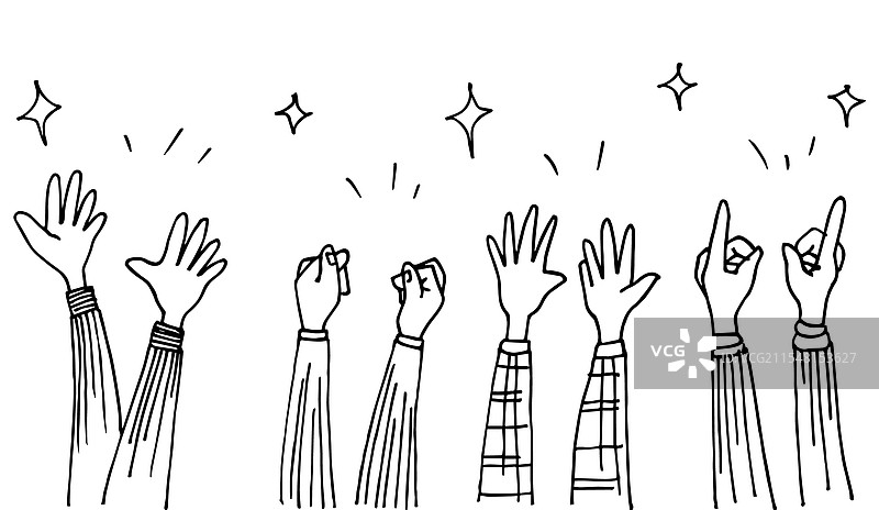 手绘的掌声图片素材