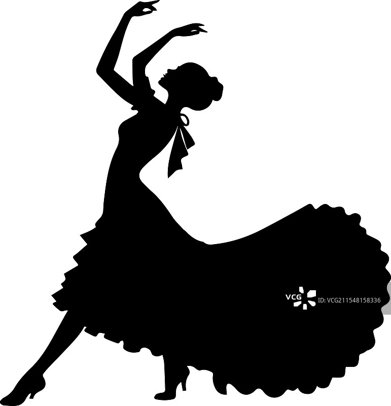 年轻女性的全身剪影图片素材