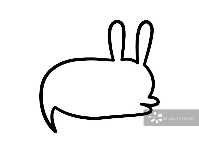 可爱的兔子宠物，空白对话框，带框架图片素材