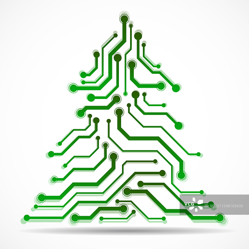 抽象科技圣诞树电路板图片素材
