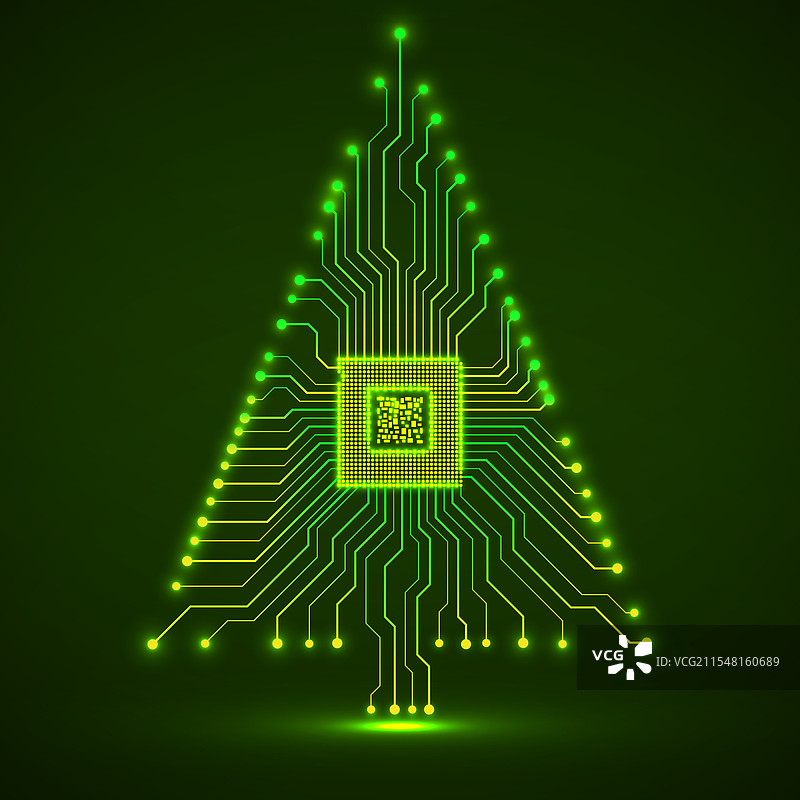 抽象科技圣诞树与图片素材