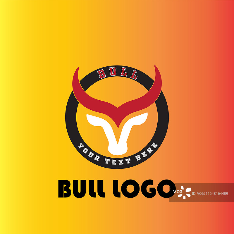 抽象风格的牛头标志图片素材