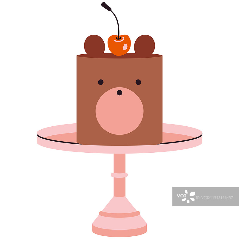 可爱的熊嘴形状的彩色蛋糕图片素材