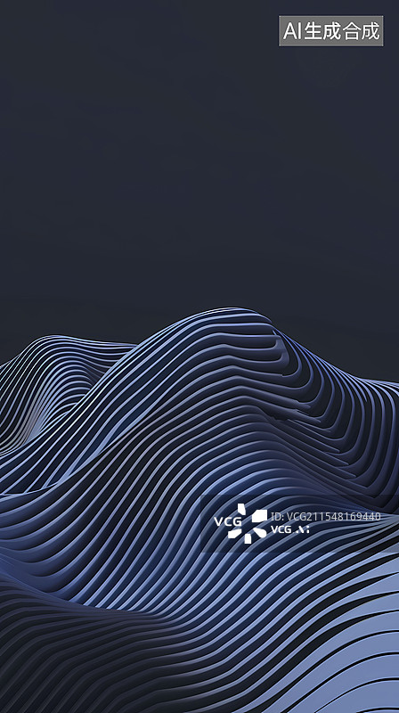 【AI数字艺术】数码科技抽象蓝色渐变曲线海报背景图片素材