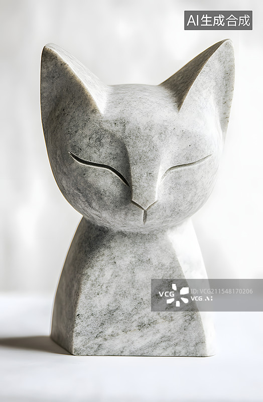 【AI数字艺术】猫咪 雕塑 艺术品图片素材