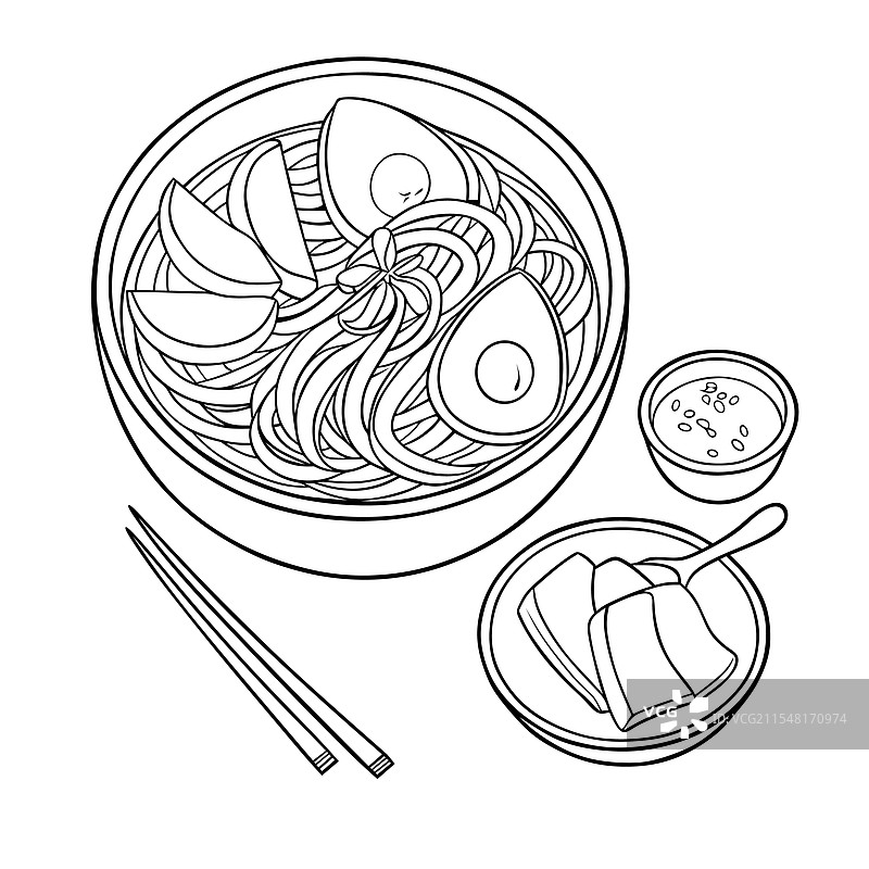 手绘的冷面图片素材