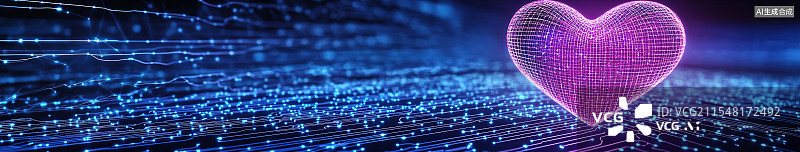 【AI数字艺术】赛博朋克夜生活未来主义音乐会舞台与悬浮机械心脏情人节霓虹灯爱情背景科技夜店海报图片素材