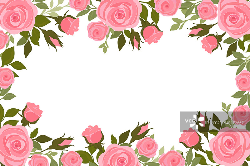 婚礼生日卡的玫瑰花框图片素材
