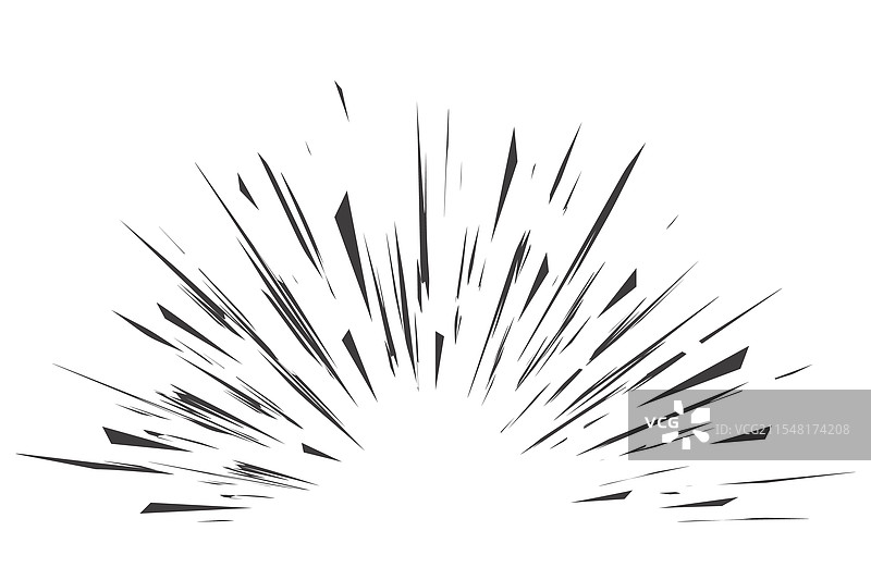 爆炸速度线漫画放射状爆发在白色背景上图片素材