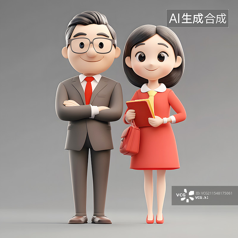 【AI数字艺术】AIGC：3D办公室职员图片素材