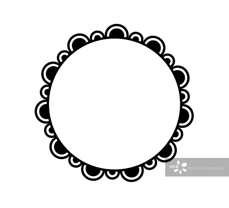 简单的圆形波浪边框图片素材