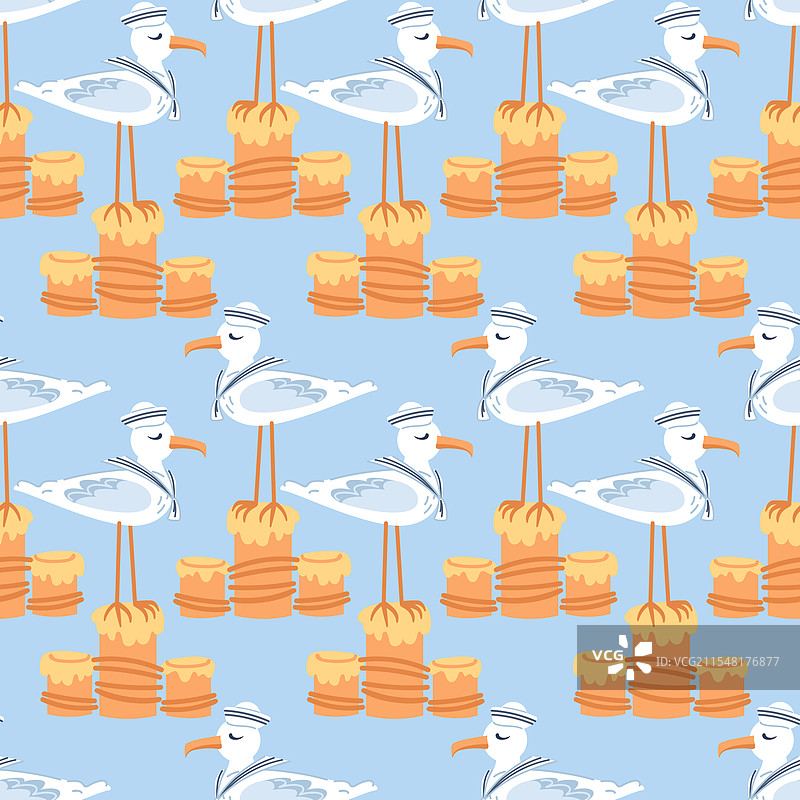 一个迷人的无缝图案，展示了一只可爱的动物图片素材