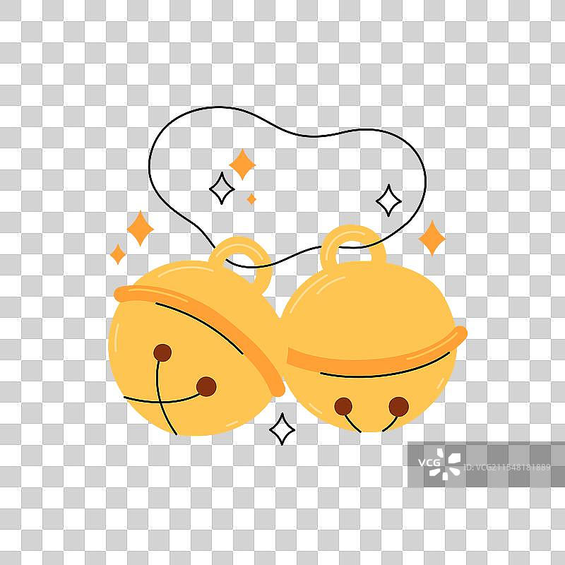 可爱的铃铛，孤立的圣诞节装饰图片素材