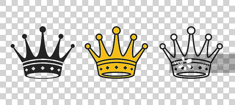 皇冠图标集 平面风格皇冠图标图片素材