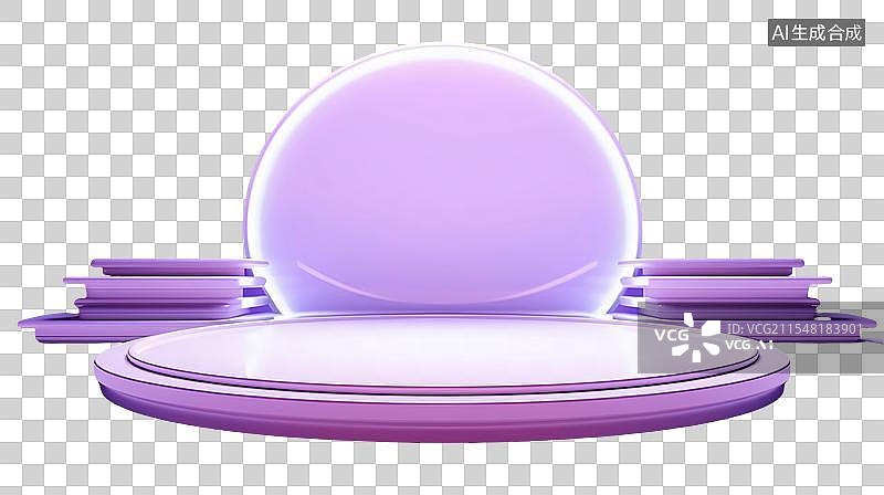 【AI数字艺术】紫色环形灯电商产品展台舞台免抠图形图片素材