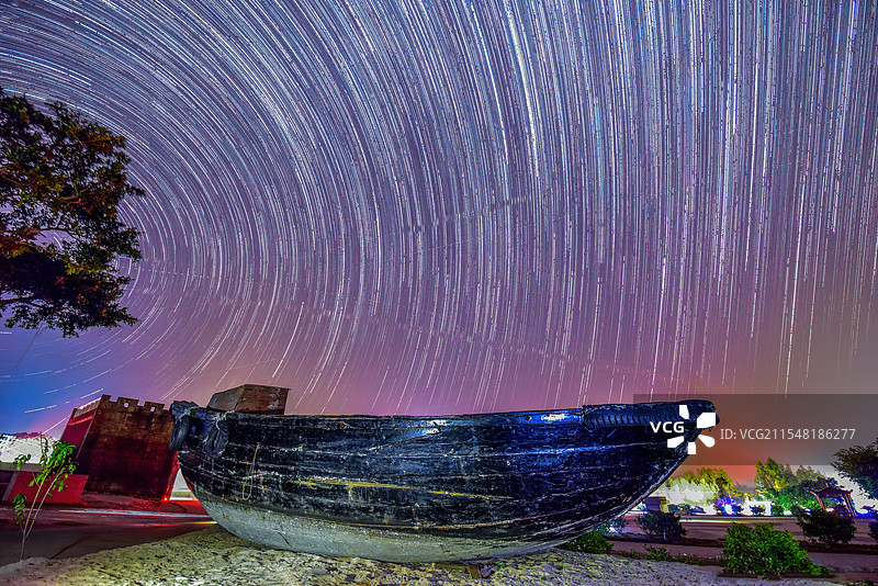 广西北海市珍珠城星轨图图片素材