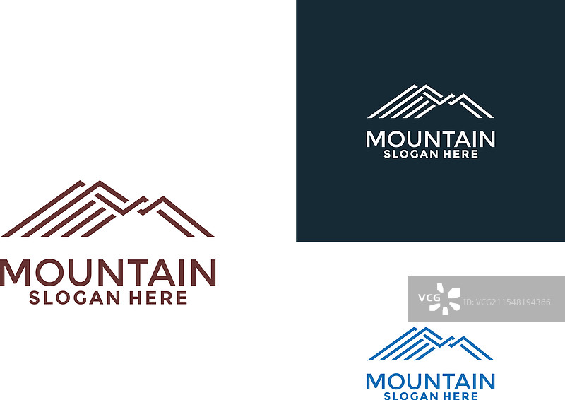 简单的山脉商业标志设计模板图片素材