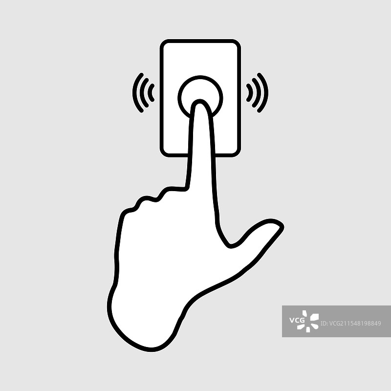 手按门铃按钮图片素材