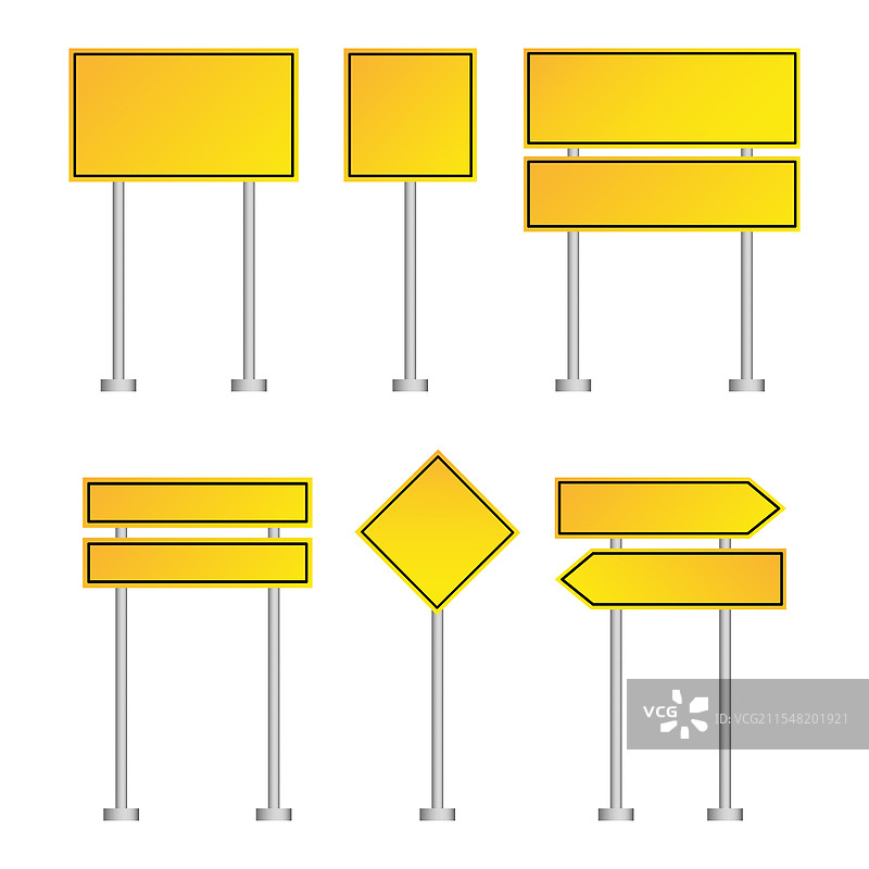 黑色的黄色交通警告标志形状图片素材
