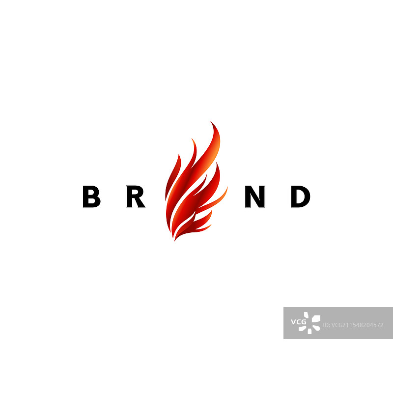 凤凰火焰红色翅膀标志设计图片素材
