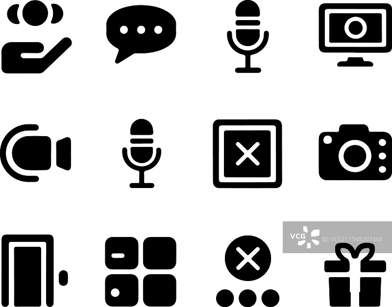 Google Meet图标轮廓集图片素材