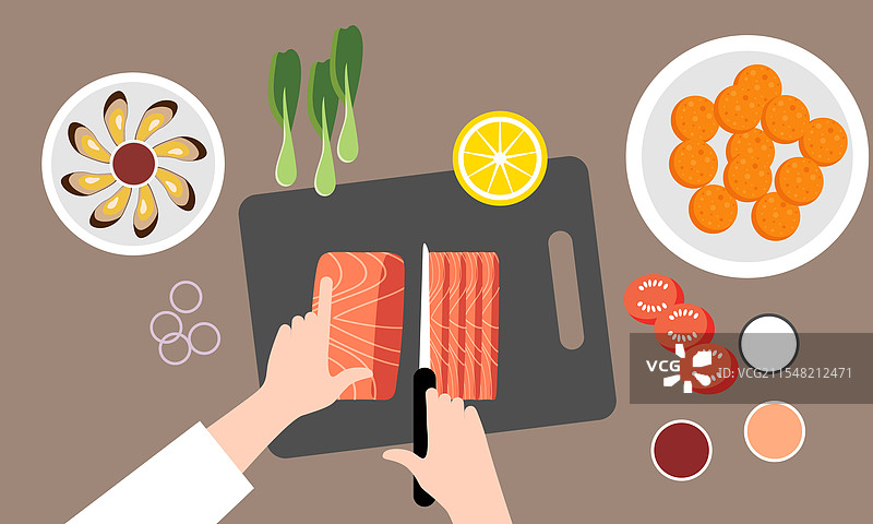 食物烹饪的俯视背景图片素材