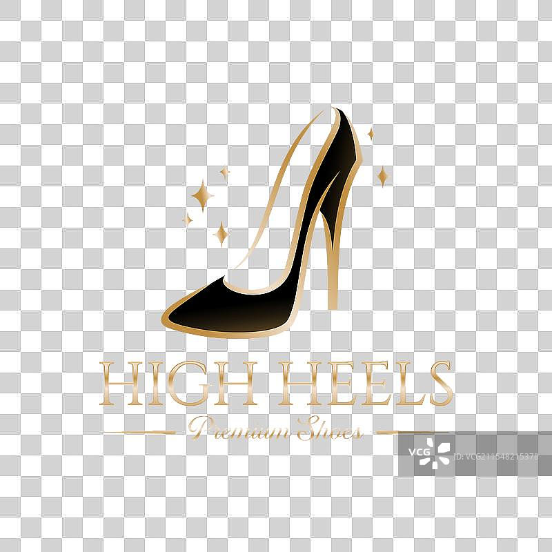 优雅高跟鞋标志设计模板（女性）图片素材