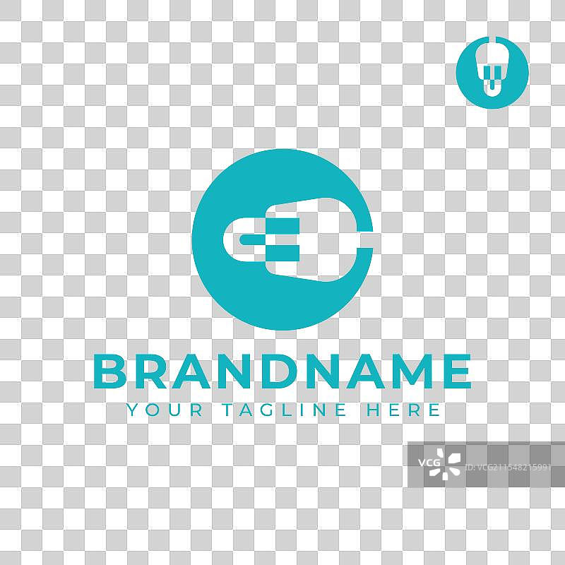 字母C D U的叉子标志象征着美食用餐图片素材