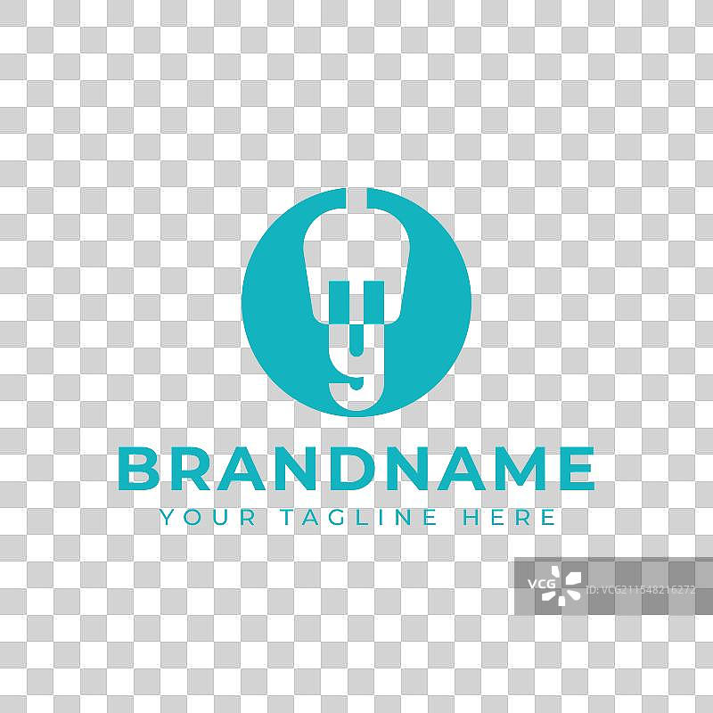 字母Y叉子标志象征美食用餐图片素材