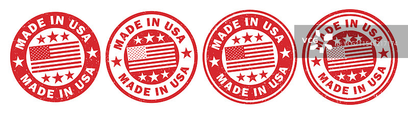 美国制造的磨损风格圆形橡胶印章徽章图片素材