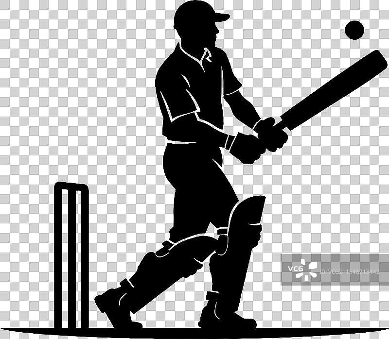 板球力量游戏剪影艺术图片素材