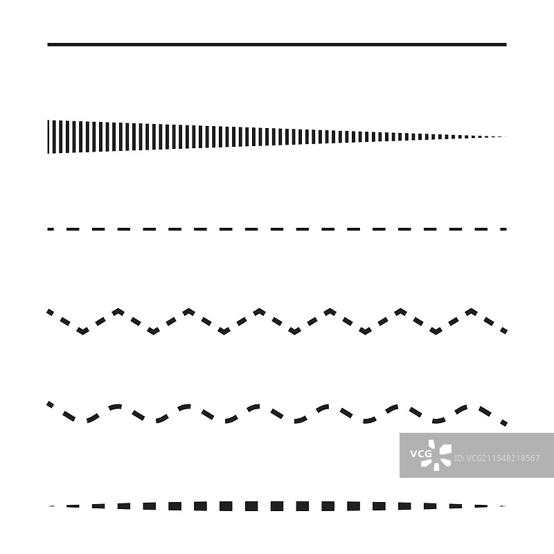 线条风格集合虚线元素图片素材