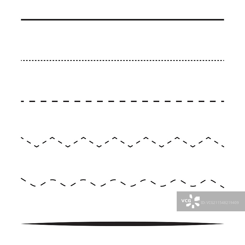 极简黑色的虚线和实线组合图片素材