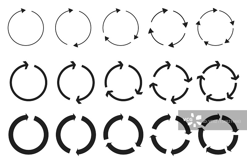 循环箭头图标，黑色圆形运动符号图片素材