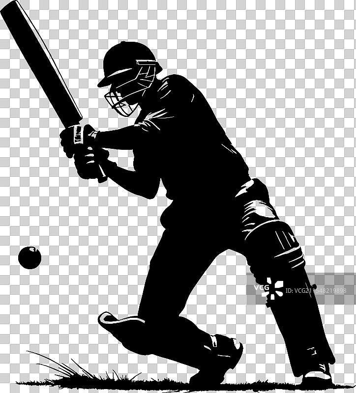 板球力量游戏剪影艺术图片素材