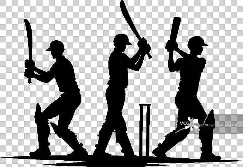 板球力量游戏剪影艺术图片素材