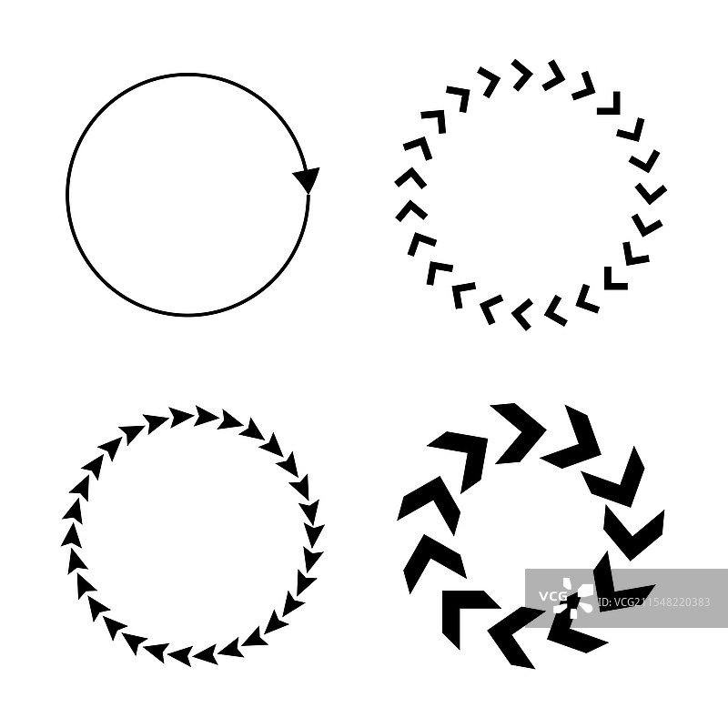 多方向箭头几何路径图标集图片素材