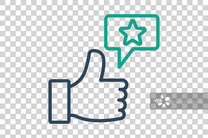 赞赏图标 线条图标风格 拇指与聊天图片素材