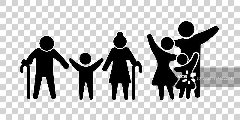 一个幸福的大家庭，包括父亲和母亲图片素材