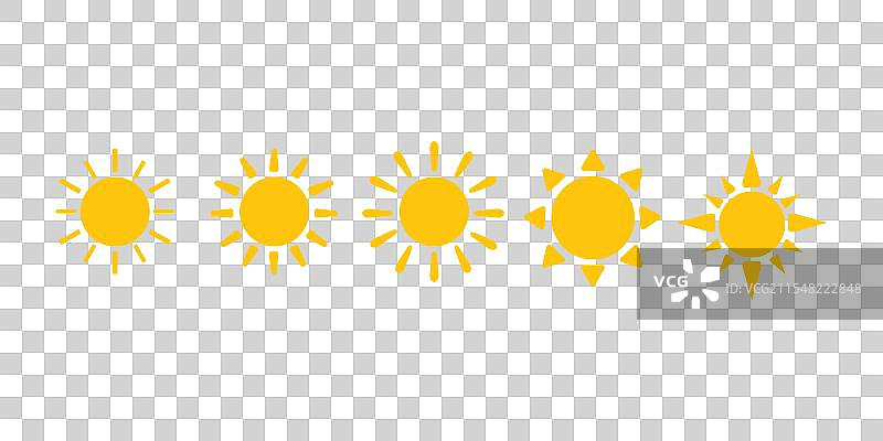 黄色太阳图标集图片素材