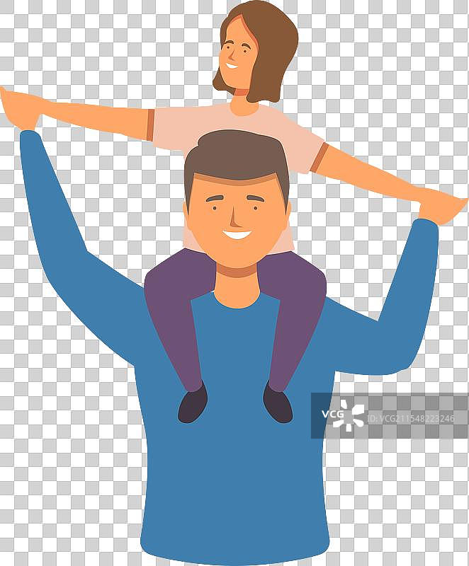 卡通图标：孩子们在肩膀上交谈图片素材